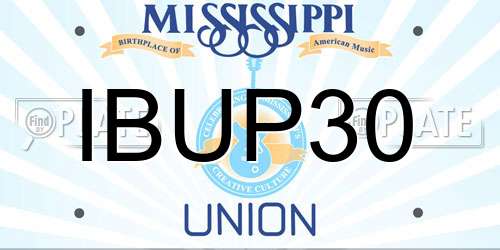IBUP30 Mississippi License Plate
