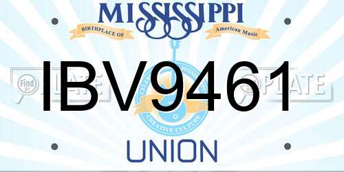 IBV9461 Mississippi License Plate