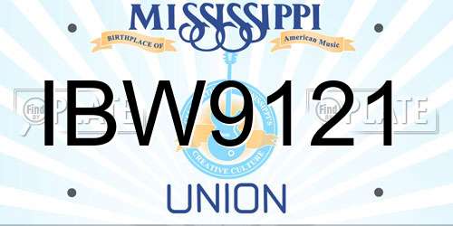 IBW9121 Mississippi License Plate