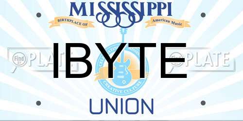 IBYTE Mississippi License Plate