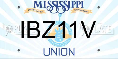 IBZ11V Mississippi License Plate