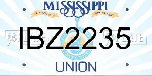IBZ2235 Mississippi License Plate