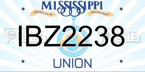 IBZ2238 Mississippi License Plate