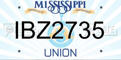 IBZ2735 Mississippi License Plate