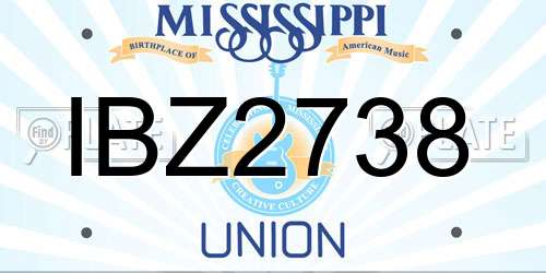 IBZ2738 Mississippi License Plate