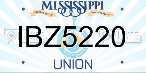 IBZ5220 Mississippi License Plate