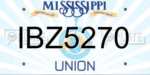 IBZ5270 Mississippi License Plate