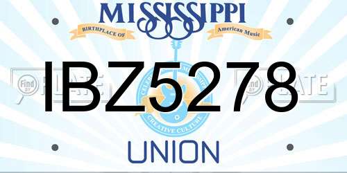 IBZ5278 Mississippi License Plate