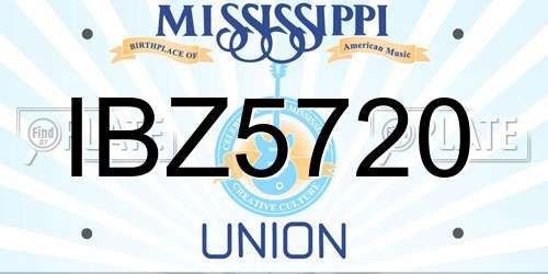 IBZ5720 Mississippi License Plate