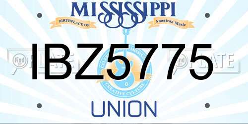 IBZ5775 Mississippi License Plate