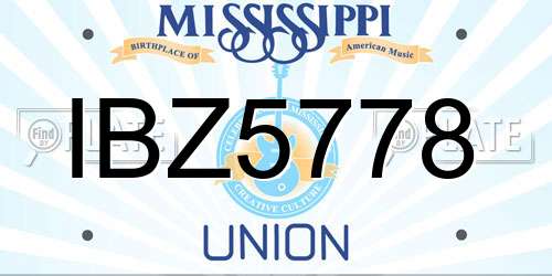 IBZ5778 Mississippi License Plate