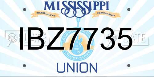 IBZ7735 Mississippi License Plate