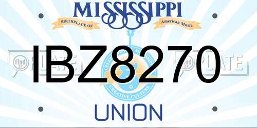 IBZ8270 Mississippi License Plate