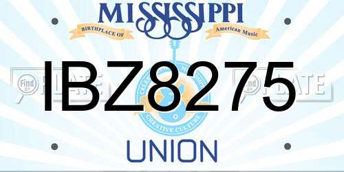 IBZ8275 Mississippi License Plate