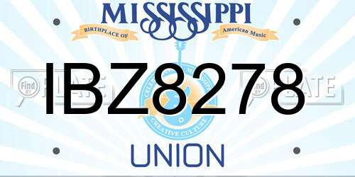 IBZ8278 Mississippi License Plate