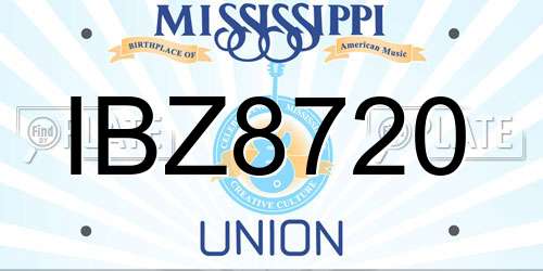 IBZ8720 Mississippi License Plate