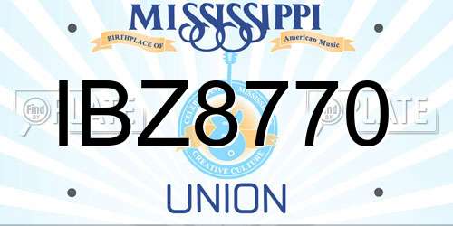 IBZ8770 Mississippi License Plate