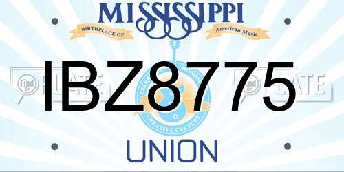 IBZ8775 Mississippi License Plate