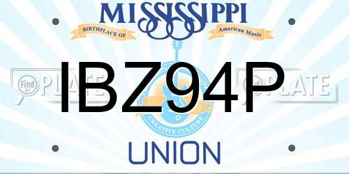 IBZ94P Mississippi License Plate