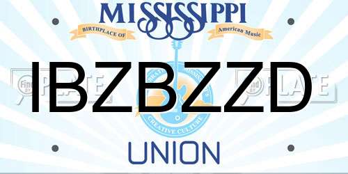 IBZBZZD Mississippi License Plate