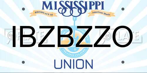 IBZBZZO Mississippi License Plate