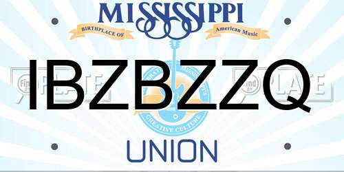 IBZBZZQ Mississippi License Plate