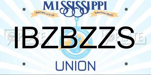 IBZBZZS Mississippi License Plate