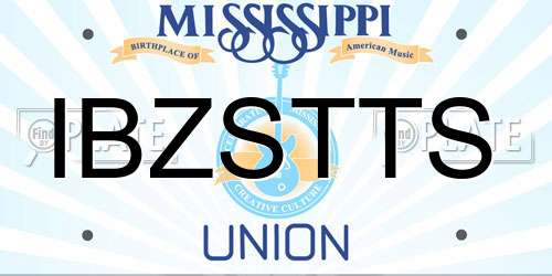 IBZSTTS Mississippi License Plate
