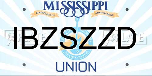 IBZSZZD Mississippi License Plate