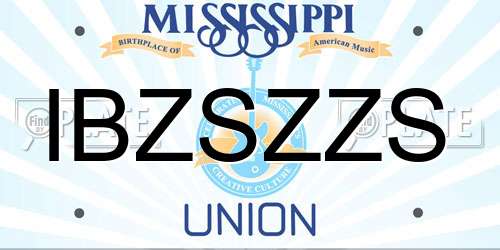 IBZSZZS Mississippi License Plate