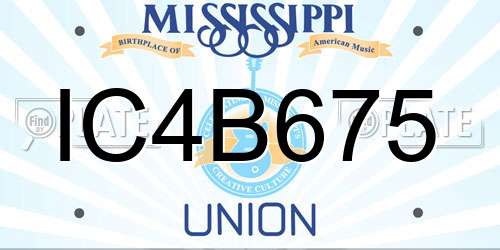 IC4B675 Mississippi License Plate