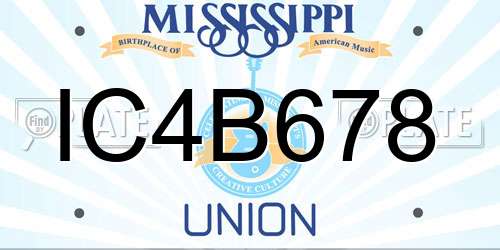 IC4B678 Mississippi License Plate