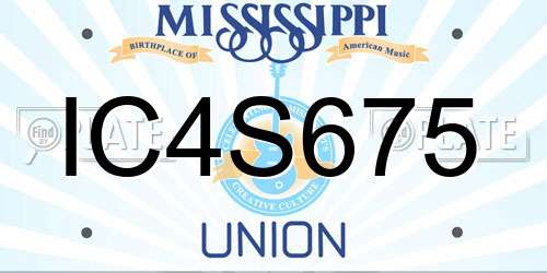 IC4S675 Mississippi License Plate