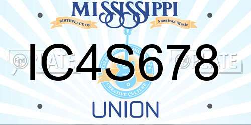 IC4S678 Mississippi License Plate