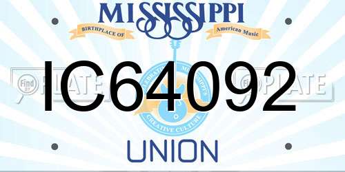 IC64092 Mississippi License Plate