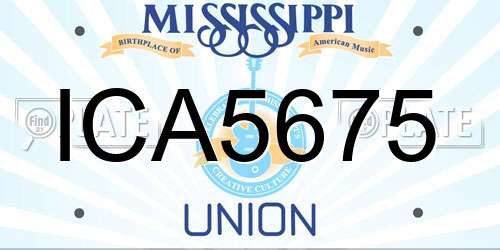 ICA5675 Mississippi License Plate