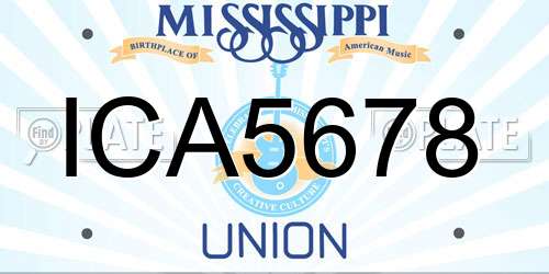 ICA5678 Mississippi License Plate