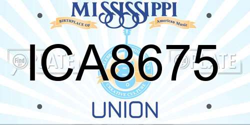 ICA8675 Mississippi License Plate