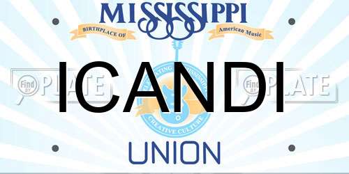 ICANDI Mississippi License Plate