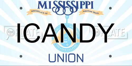 ICANDY Mississippi License Plate