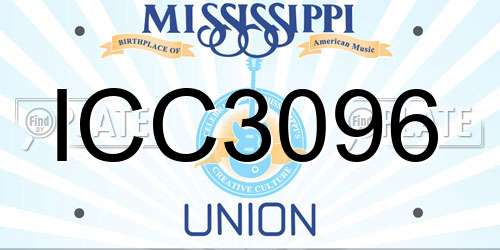 ICC3096 Mississippi License Plate
