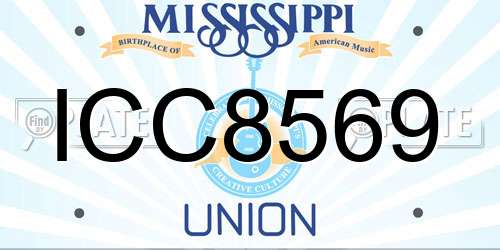 ICC8569 Mississippi License Plate