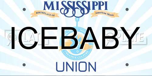 ICEBABY Mississippi License Plate