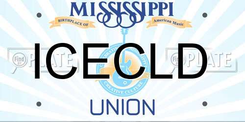 ICECLD Mississippi License Plate