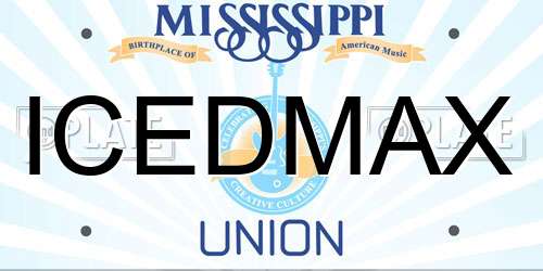 ICEDMAX Mississippi License Plate