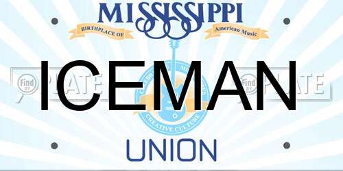 ICEMAN Mississippi License Plate