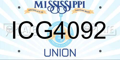 ICG4092 Mississippi License Plate
