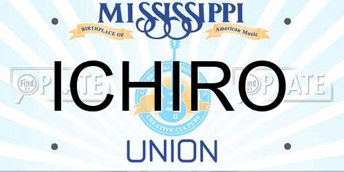 ICHIRO Mississippi License Plate