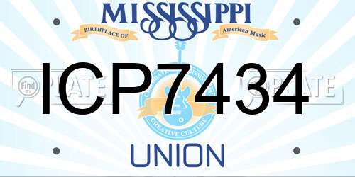 ICP7434 Mississippi License Plate