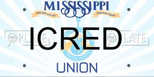 ICRED Mississippi License Plate